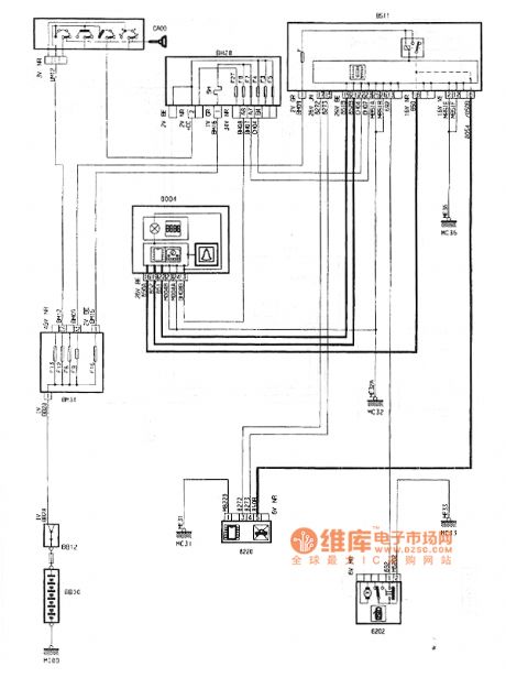 Dongfeng Peugeot Citroen Picasso 2.0L car key not removed warning buzzer circuit diagram