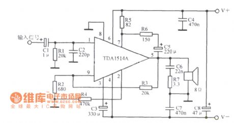 TDAl514A typical application circuit diagram