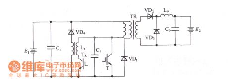 Forward type ZVT - PWM converter main circuit principle diagram