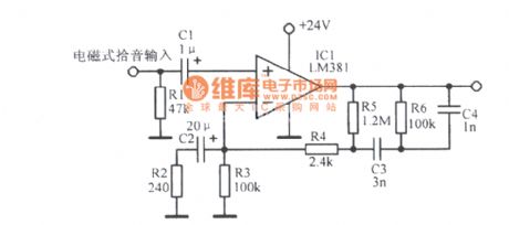 Audio low-noise preamplifier circuit diagram