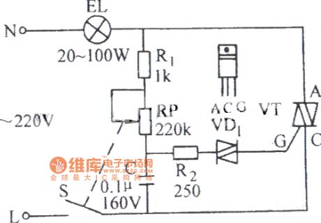 Triac stepless dimming, speed regulation circuit diagram