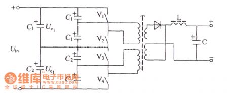Deformation of the half bridge converter principle of electric circuit diagram