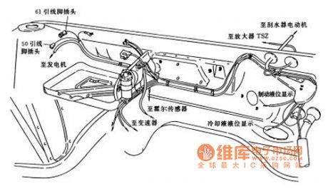 Santana 2000 car engine room wiring harness layout diagram