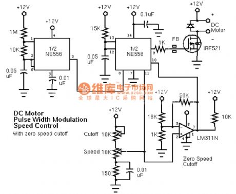 Dc motor PWM speed control circuit diagram