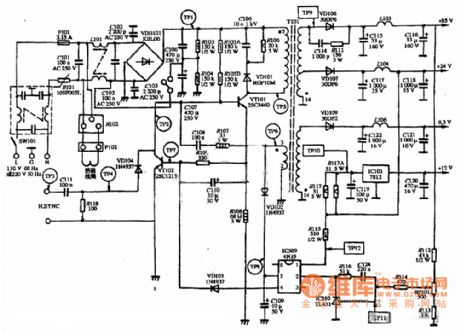 TYSTAR TY-1412 type SVGA color monitor circuit diagram