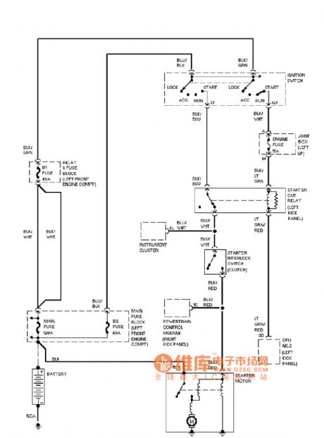 Mazda starting circuit diagram (MT)