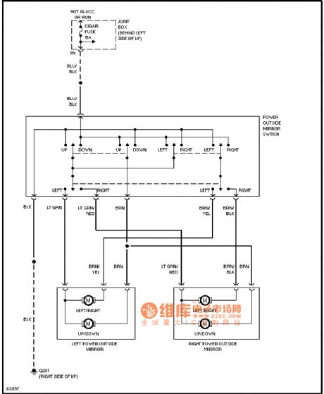 Mazda electric rearview mirror circuit diagram