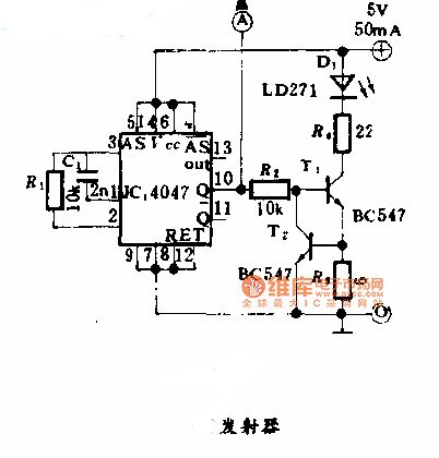 Electro-optical distance transmitter circuit diagram