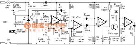 Based on the passive LM324 human body infrared sensor switch circuit