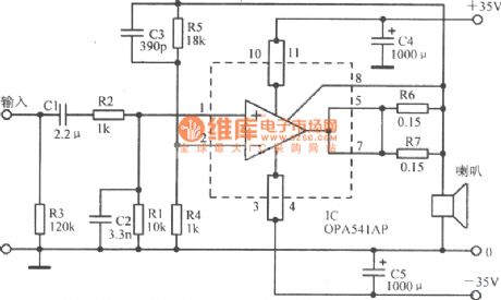 OPA541 basic application circuit diagram