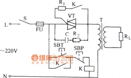 Bidirectional thyristor control of single-phase inductive load circuit diagram