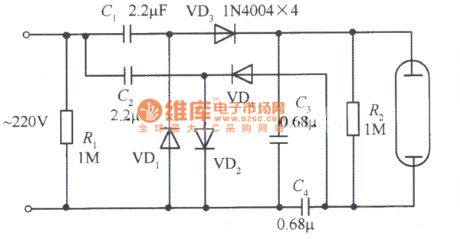 Voltage doubling rectifying electronic ballast circuit diagram