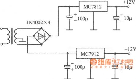 7812 regulated power supply circuit