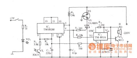 With TWH9205 photoelectric coupling type zero control socket circuit diagram