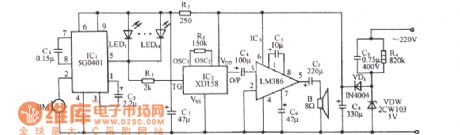 5G0401 acoustic synchronous flash with disco drum music circuit diagram