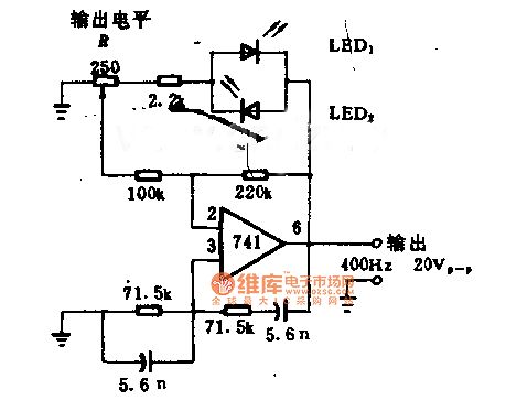 400 hz light-emitting diode p combination of sine wave with operational amplifier circuit diagram