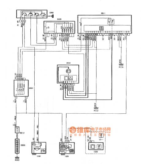 Dongfeng Peugeot Citroen Picasso 1.6L sedan starting and charging system circuit diagram