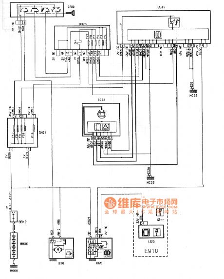 Dongfeng Peugeot Citroen Picasso 2.0L sedan starting and charging system circuit diagram
