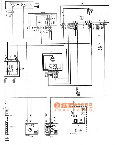 Dongfeng Peugeot Citroen Picasso 2.0L sedan starting and charging system circuit diagram