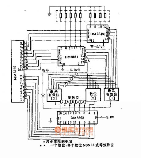 Eight light-emitting diode drive circuit diagram