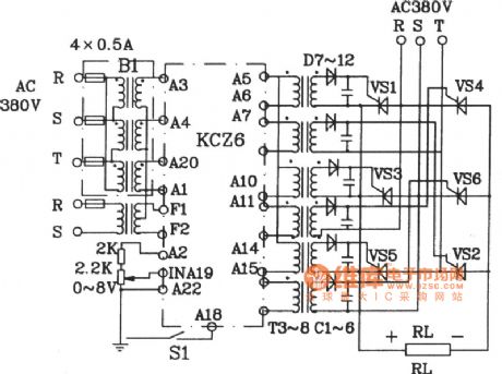 Three-phase full-bridge application circuit diagram