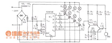 5GMl68 audio voltage-controlled festival lantern control circuit diagram