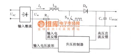 Booster type power factor correction principle of electric circuit diagram