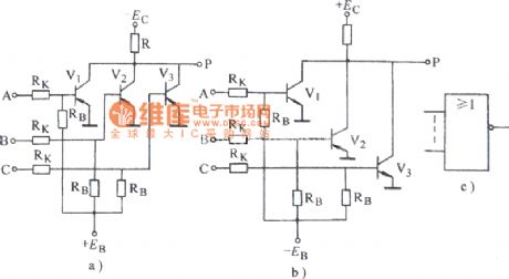 Transistor NOR gate circuit diagram