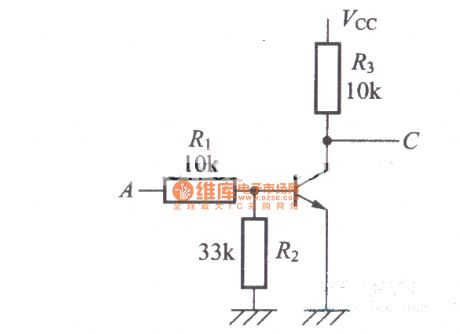 NOT circuit diagram of a transistor