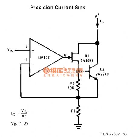 Precision current sink circuit diagram