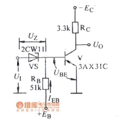 Voltage-regulator diode threshold gate circuit diagram