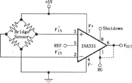 Composed of INA331/332 resistance bridge sensor amplifier