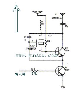 High-frequency transmitter circuit diagram 315M