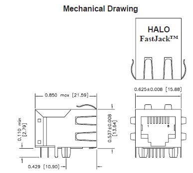HFJ11-2450E-L12 Mechanical Drawing