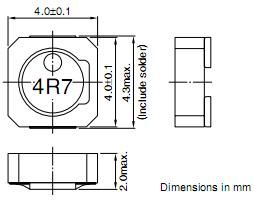 VLCF4020T-2R2N1R7 package dimensions