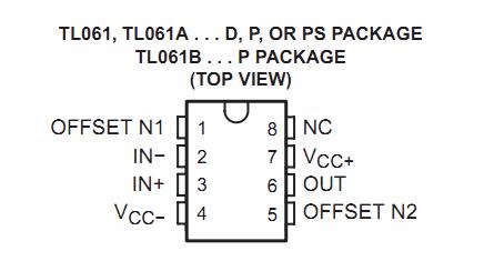 TL061IDR pin configuration