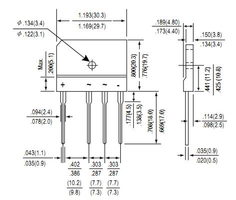 GBJ15M dimensions