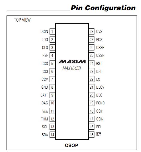 MAX1645BEEI pin configuration