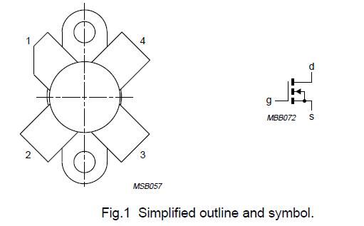 BLF245 pin configuration diagram