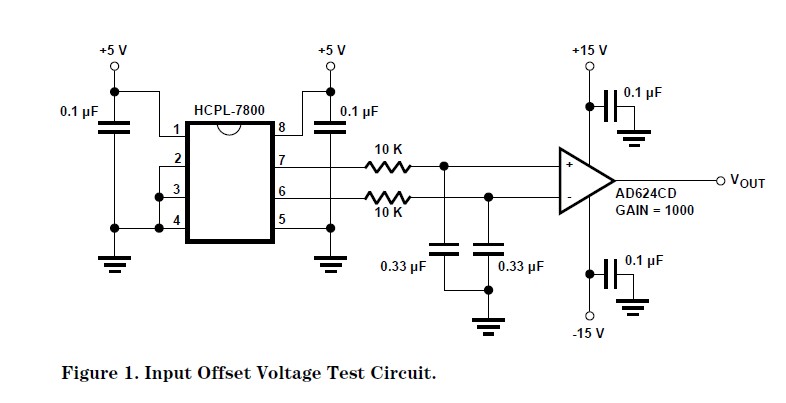 HCPL-7800 Input Offset Voltage Test Circuit