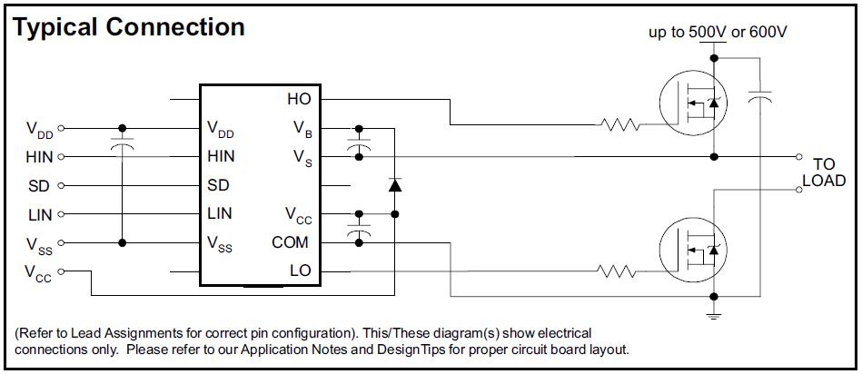 IR2110 Typical Connection diagram