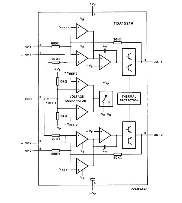 TDA1521A Block diagram