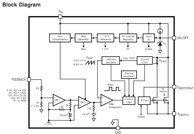 LM2676T-ADJ/NOPB block diagram