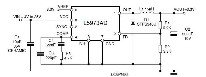 L5973AD Test application circuit