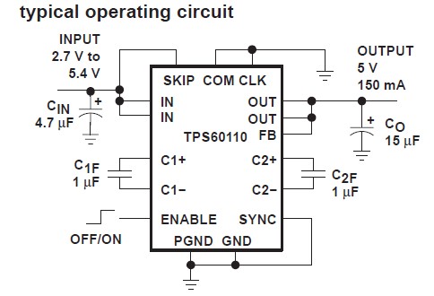 TPS60111PWPR typical operating circuit
