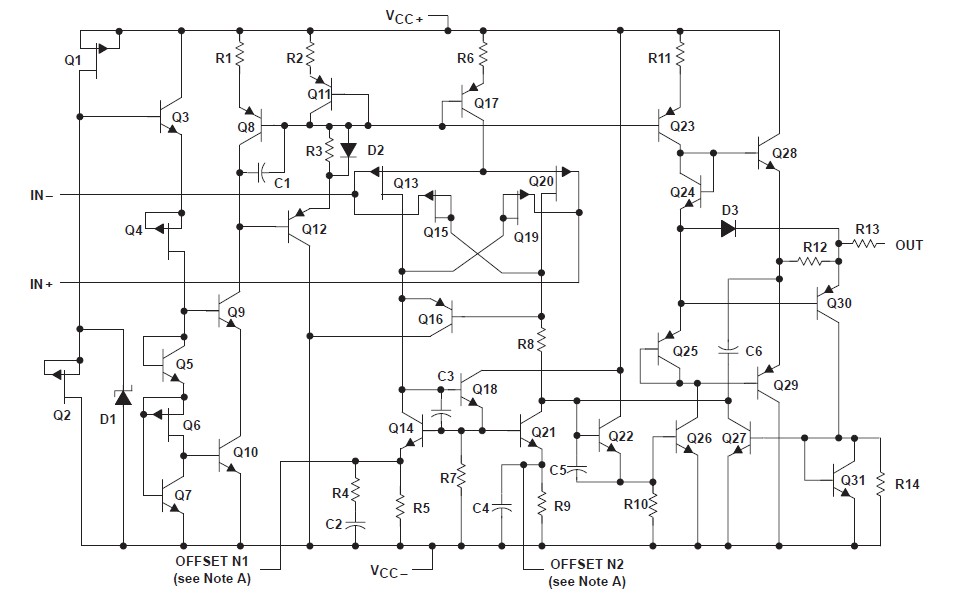 TLE2082CP equivalent schematic