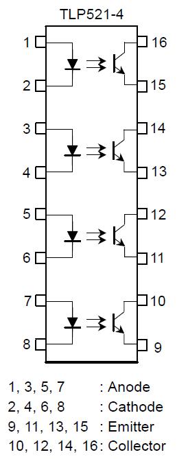 tlp521-4 pin configuration diagram