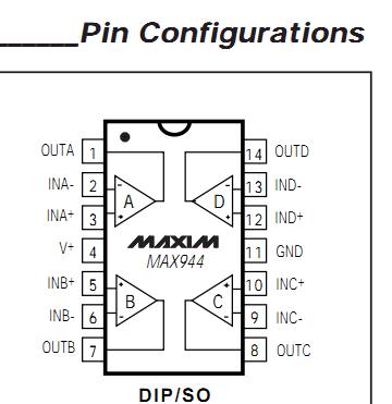 MAX944CSD pin configuration