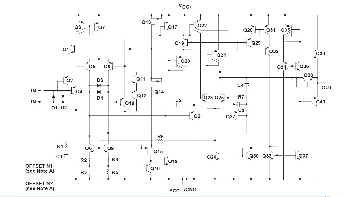 TLE2024CN equivalent schematic