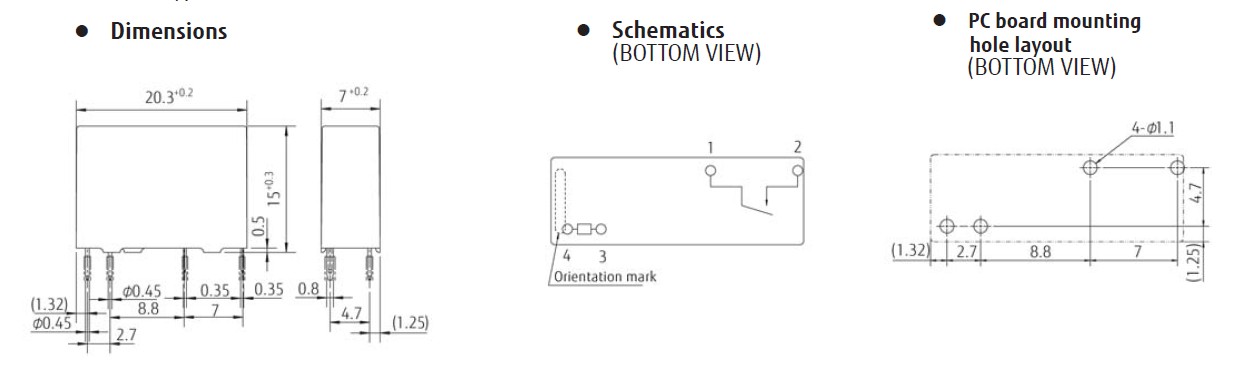 FTR-F3AA005E dimentions